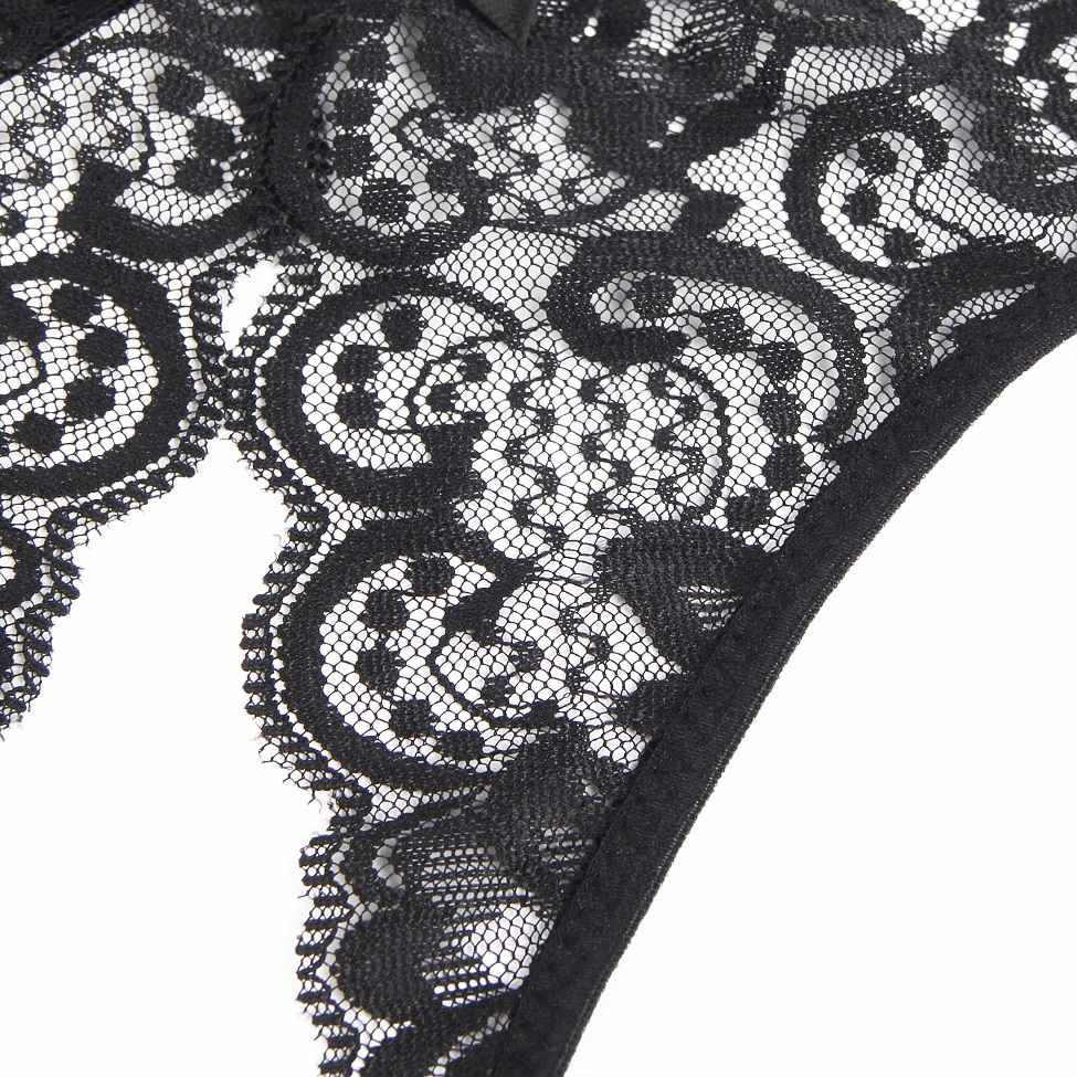 Sexy open crotch lace panty with cute bow
Material &nb... Ohyeah - Crotchless Lace Panty - Black - XL photo-12