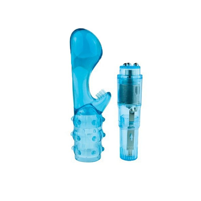 This is a Novel design G-Spot Vibration with a ON/OFF Vibrat... Aphrodisia - Rocket Rickle Massager - Blue photo-2