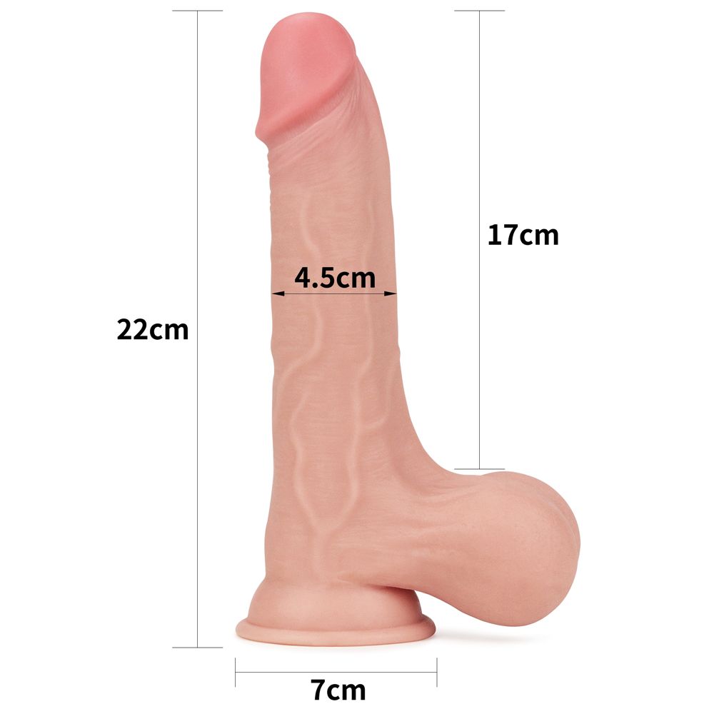 Made with realistic dual-layer sliding-skin material for Iif... Lovetoy - 8.5" Sliding Skin Dual Layer Dildo - Flesh photo-22