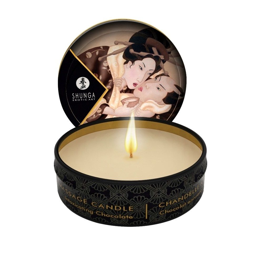 This soy based candle can be used both as an ambiance candle... Shunga - Excitation Massage Candle 30ml - Intoxicating Chocolate photo