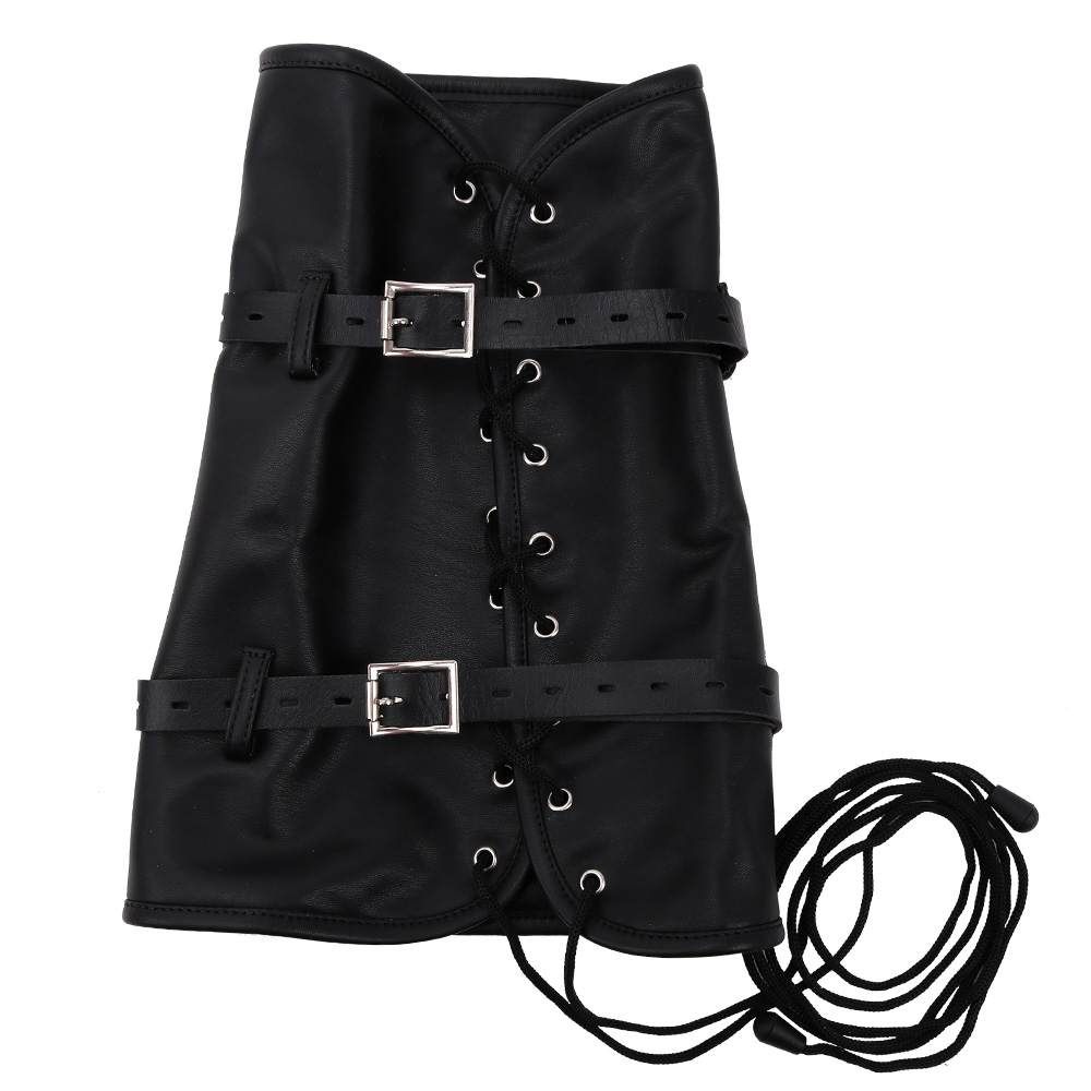 MT - 可调节皮革拘束手套 照片-5