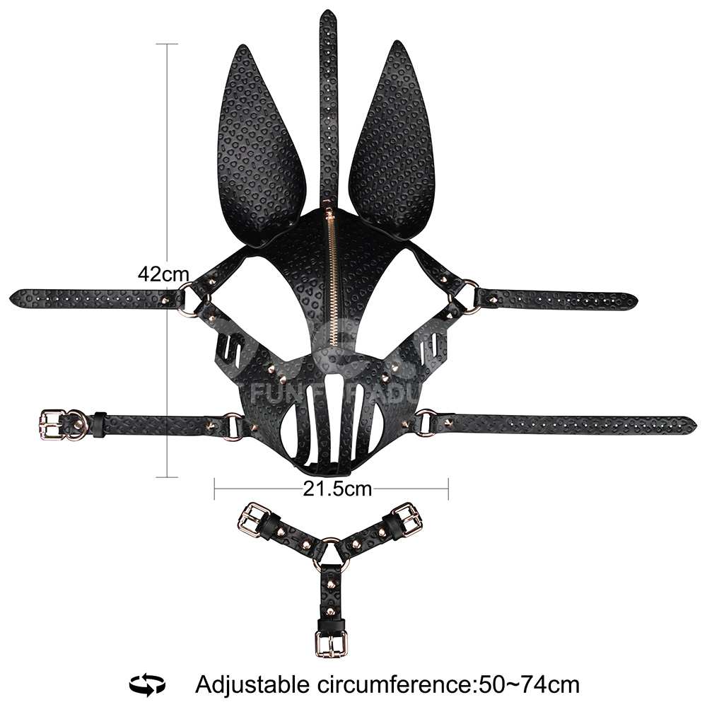 Step into the world of power, mystery, and submission with t... Lovetoy - Rebellion Reign Dark Bunny Face Mask - Black photo-8