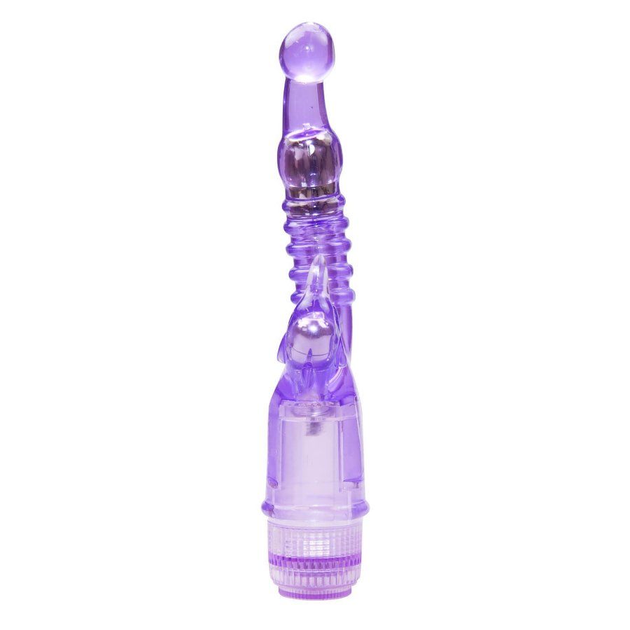 Use your waterproof Naughty Rabbit Vibrator in the tub, show... Aphrodisia - Naughty Dolphin Crystal Stimulator Vibe- Purple photo-6