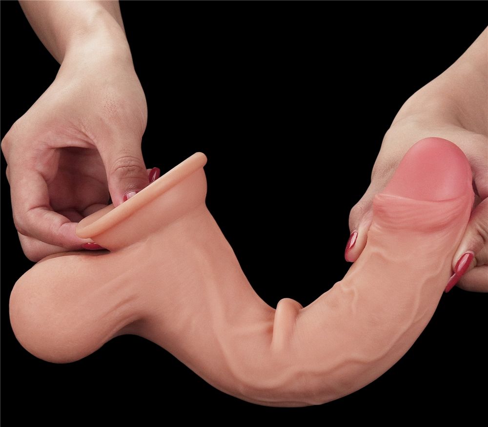 Made with realistic dual-layer sliding-skin material for Iif... Lovetoy - 9.5" Sliding Skin Dual Layer Dildo - Flesh photo-7