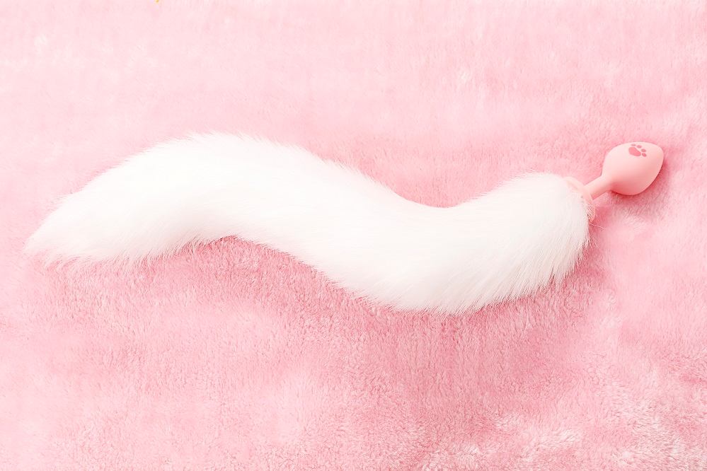 MT - Long Tail Anal Plug S - White 照片-3