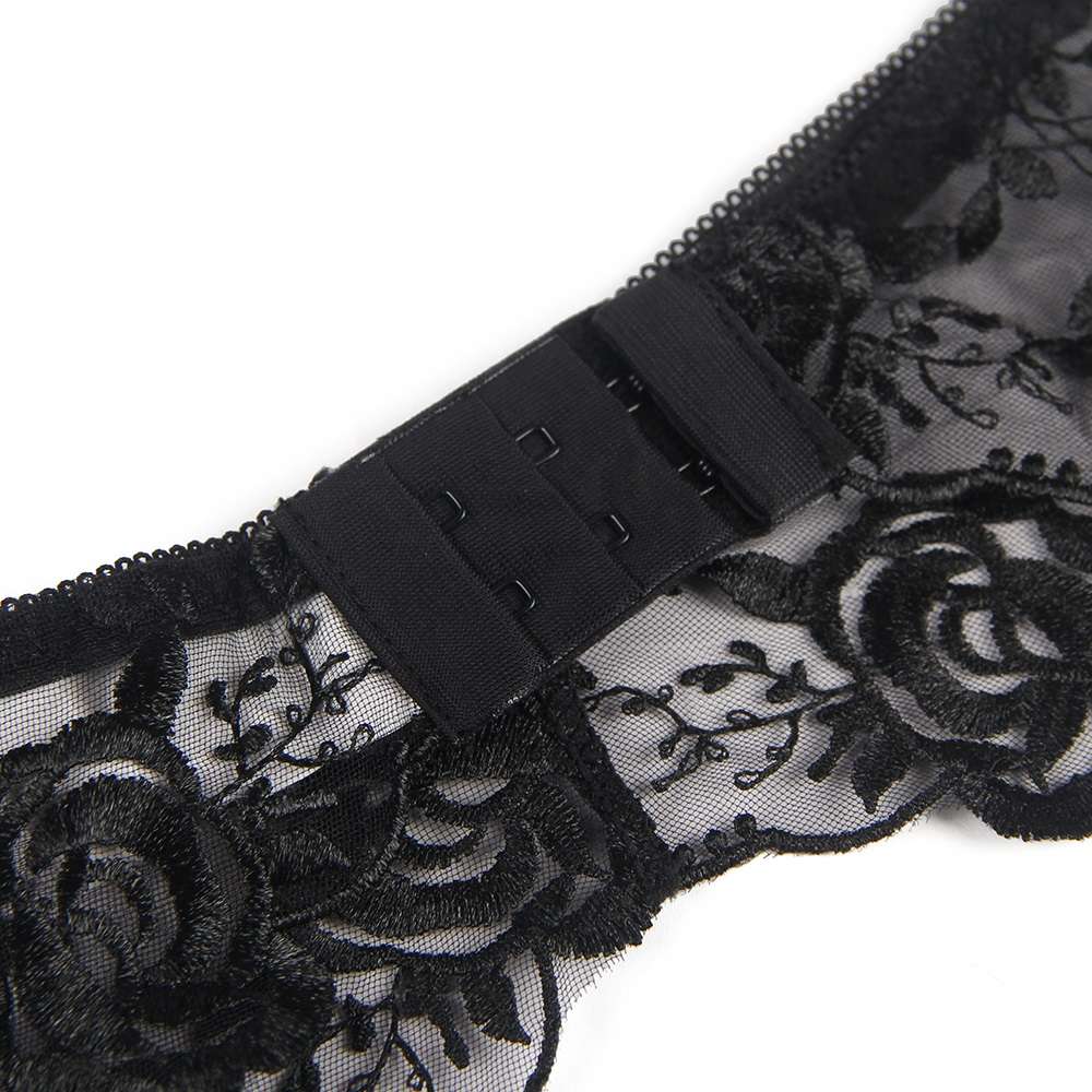 Floral embroidery underwire garter lingerie set
Material&nb... Ohyeah - Floral Garter Bra Set - Black - 3XL photo-8