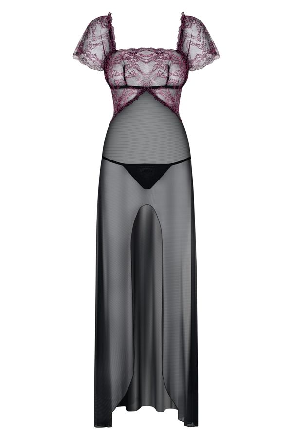 Do you want him to see you wearing something incredibly sedu... Obsessive - Sedusia Gown & Thong - Black - S/M photo-7