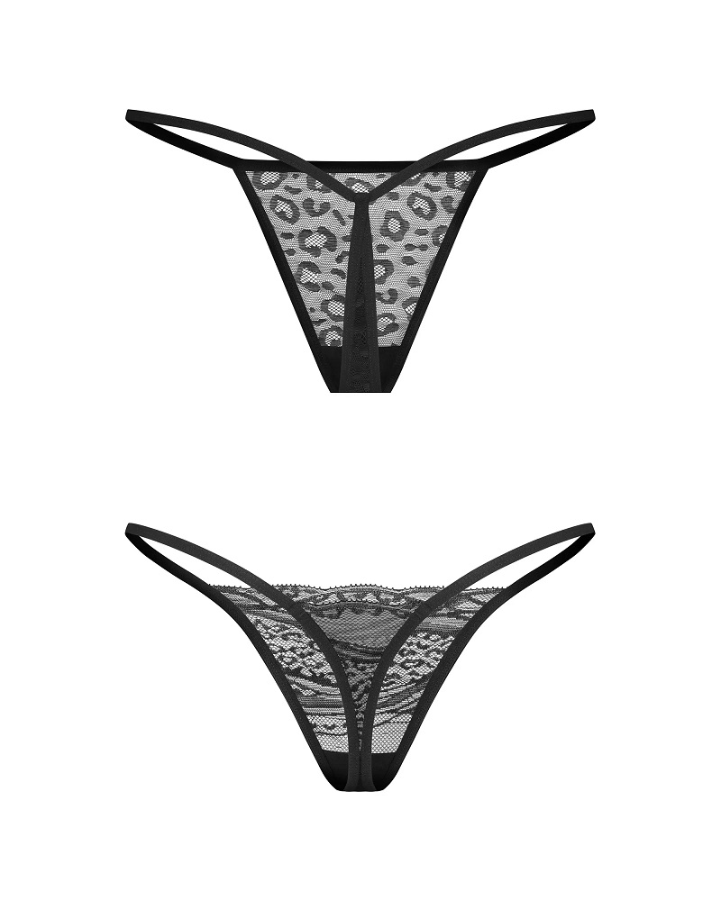 Obsessive - Clara Thong 2pcs - Black - 2L/3XL 照片-4
