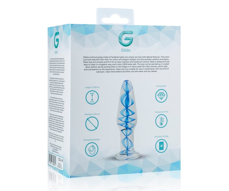 The plug is heavier and smoother than regular butt plugs and... Gildo - Glass Buttplug No.23 - Blue photo-7