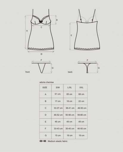 Did you dream about hot and incredibly sensual evening? Ador... Obsessive - Adoria Chemise & Thong - L/XL photo-3