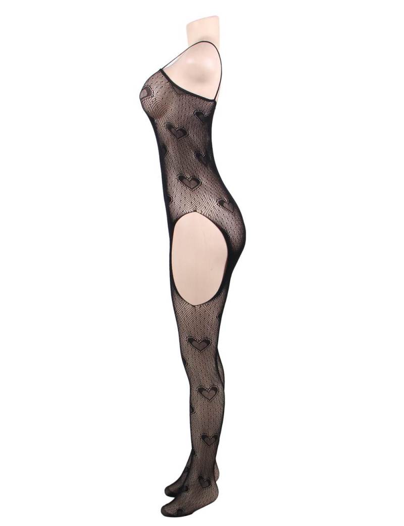 Heart Mesh Black Suspender Bodystocking
Material  ... Ohyeah - Heart Mesh Bodystocking - Black - M photo-6