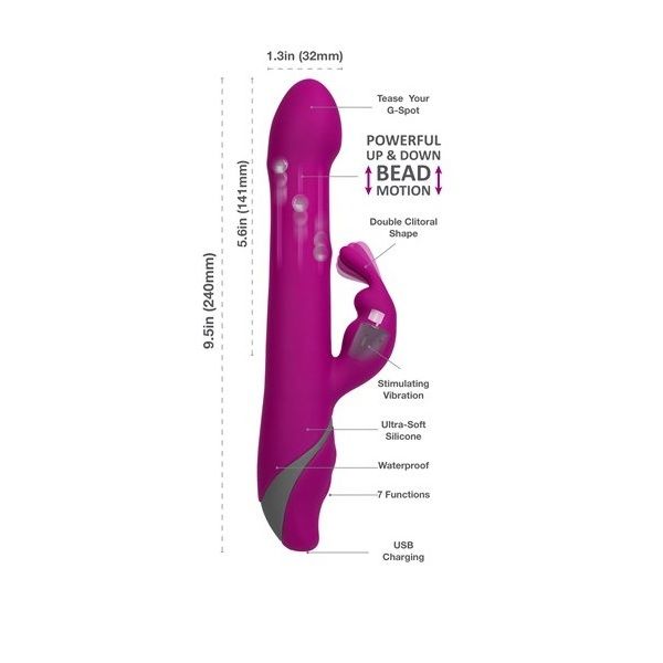 Rhumba will have you moving all night long!
With 4 beads dr... Commotion - Rhumba Vibrator - Raspberry photo-6