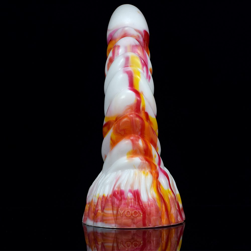 Spiral G-point anal dildo, softness, skin-friendly and flexi... FAAK - Mythical Beast Peryton Dildo - Flame photo-3