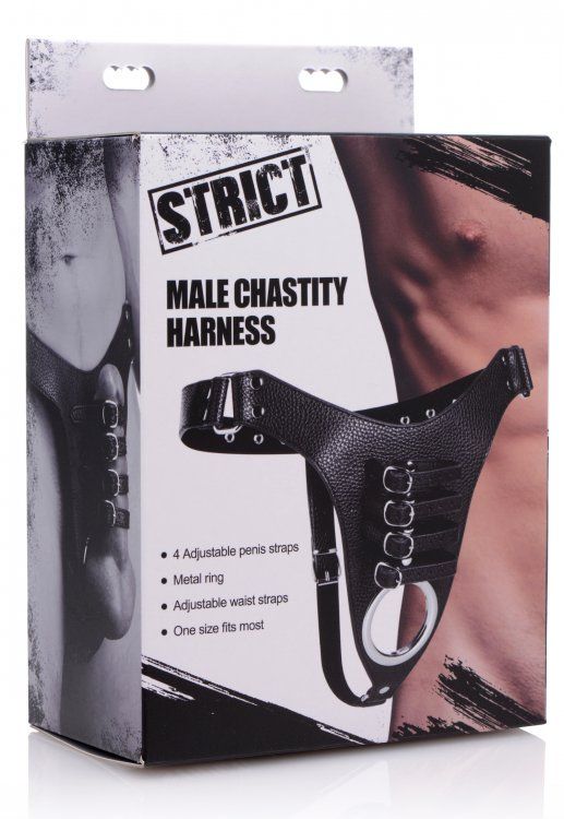 Keep your eye on that cock! The unique design of this chasti... Strict - Male Chastity Harness - Black photo-4