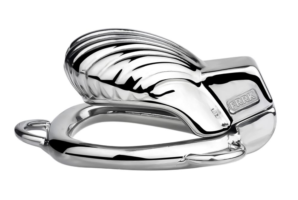 Material: 304 Stainless steel
Cage high: 50mm
Total length:... FAAK - Shell Chastity Cage 45mm - Silver photo-9