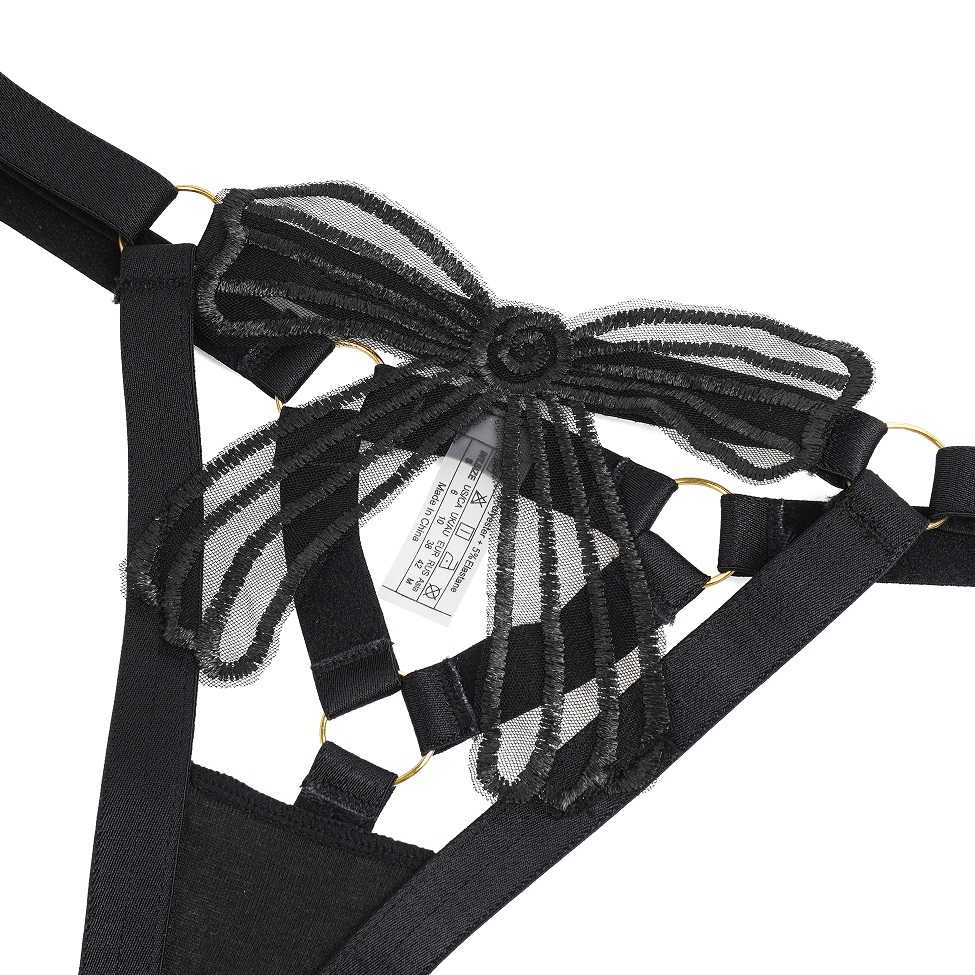 Ohyeah - Sexy Bow Bra Set - Black - L photo-14