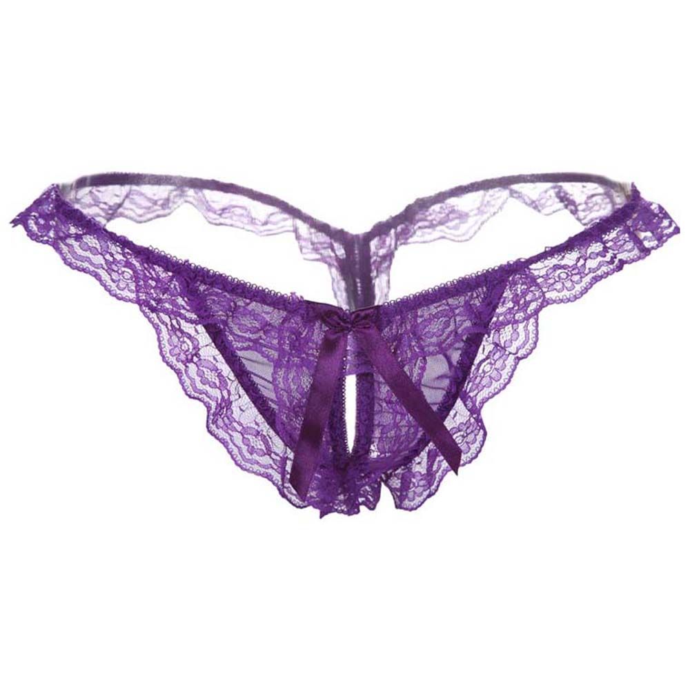 Romantic lace fabric, private opening design, a beautiful bu... SB - Panties T115 - Purple photo-6