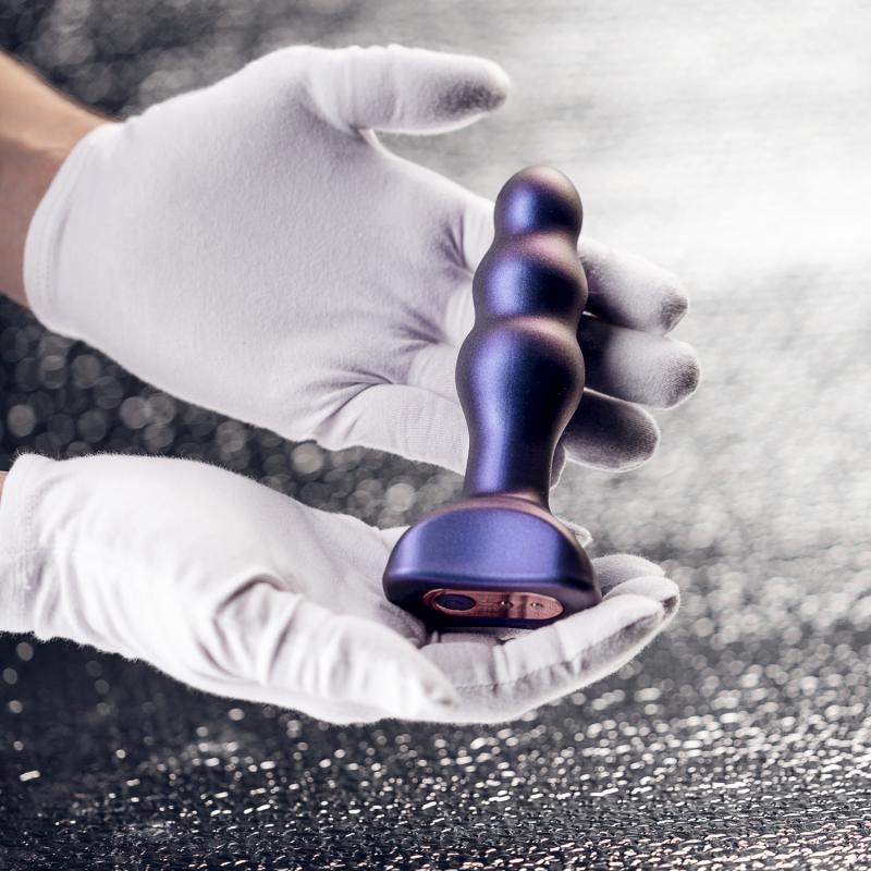 Experience unique and arousing stimulation with this vibrati... Hueman - Space Invader Vibro Plug - Purple photo-6