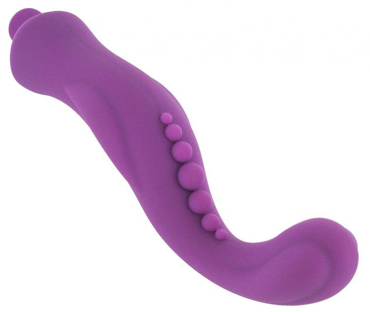 This uniquely shaped vibe is sure to keep you spellbound. Th... Vogue - Inmi G Silicone Vibe - Purple photo-2