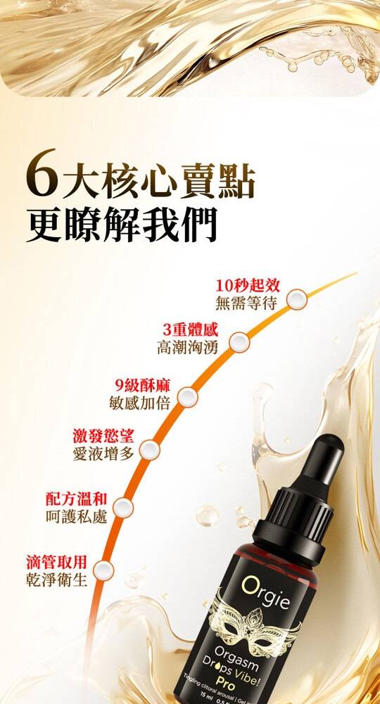 Clitoral arousal and orgasm enhancer
Warming, cooling and ti... Orgie - Vibe Pro Orgasm Drops - 15ml photo-3