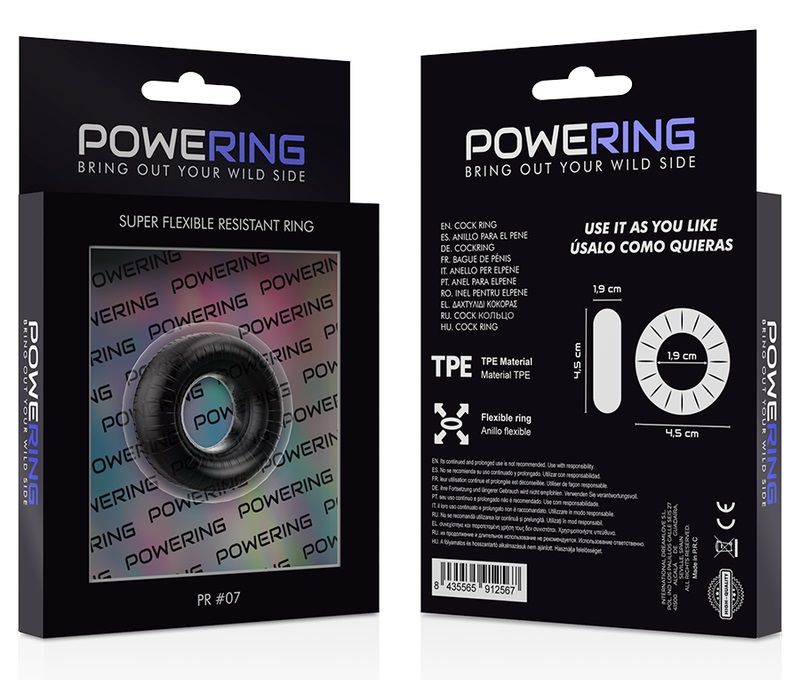 Extend the fun and make the pleasure last with this hypoalle... Powering - Super Flexible Resistant Ring PR07 - Black photo-6