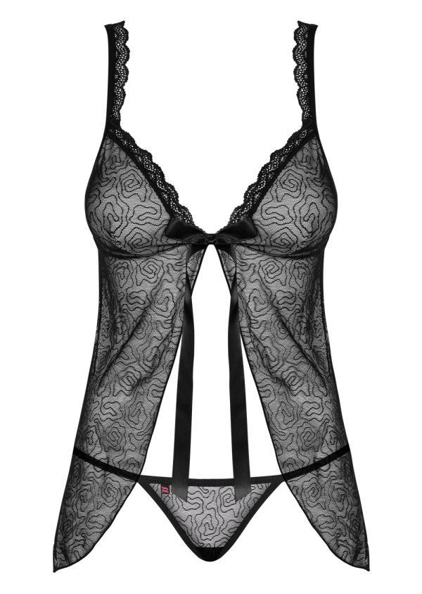 Obsessive - 877-BAB-1 連身裙連丁字褲 - 黑色 - S/M 照片-7