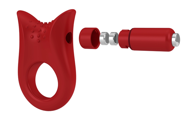 ovo B2 is made of 100% body safe silicone, with soft and... Ovo - B2 Vibro Ring - Red photo-3