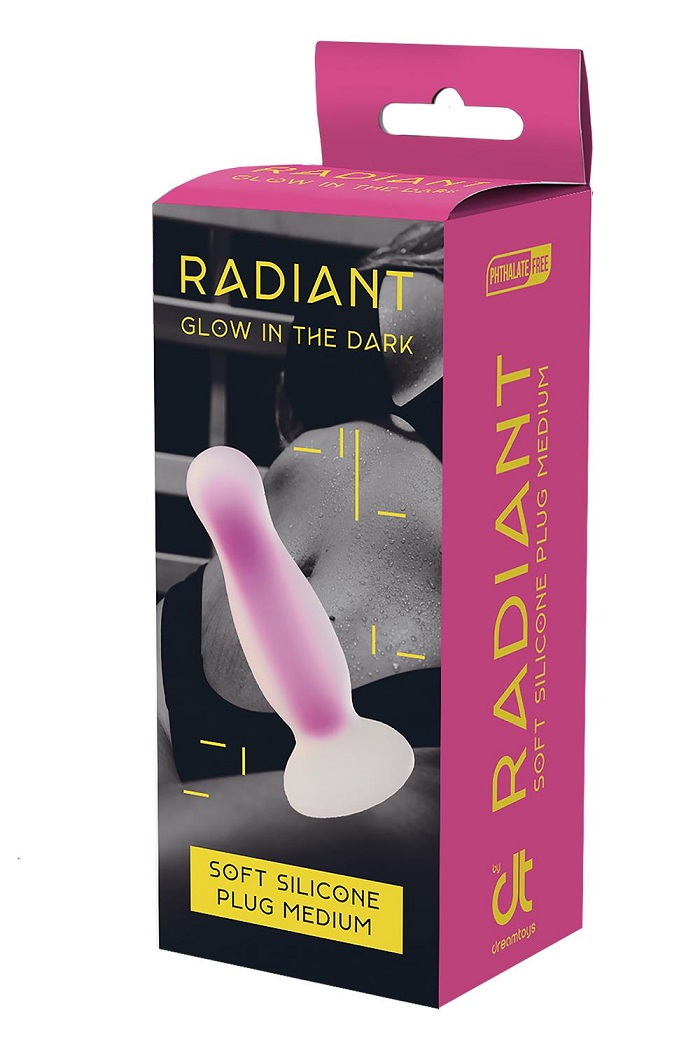 Glow-in-the-dark anal plug from Dream Toys' label Radian... Dreamtoys - Radiant Glow Plug M - Purple photo-6