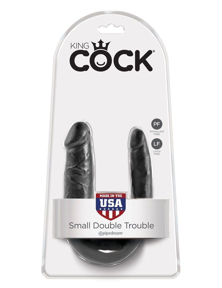 Do you want your first dildo to look and feel just like the ... King Cock - Cock U-Shape Double Trouble S - Black photo-7