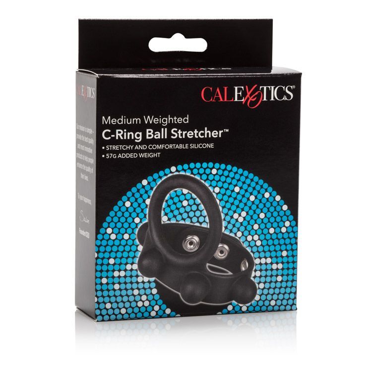 Stretchy and comfortable Silicone C-ring with added scrotum ... CEN - C-Ring Ball Stretcher Medium - Black photo-3