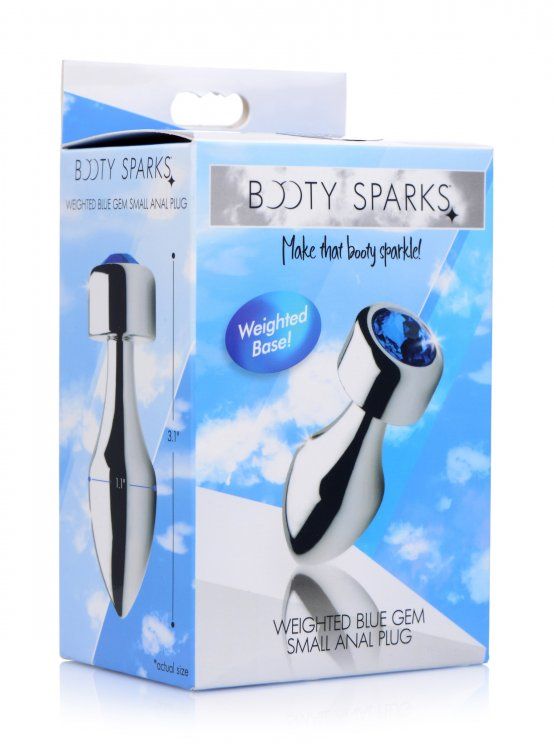 Adorn your derriere with this dazzling blue gem! The weighte... Booty Sparks - Gem Weighted Anal Plug S-size - Blue photo-6