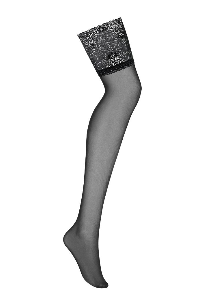 When you put them on you feel how they amazingly girth your ... Obsessive - Intensa Stockings - Black - S/M photo-5