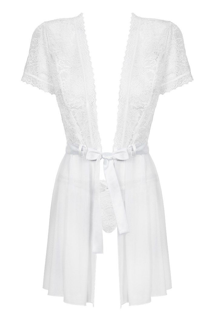And now, thanks to Swanita robe, it means also lovely, tempt... Obsessive - Swanita Robe & Panties - White - XXL photo-5