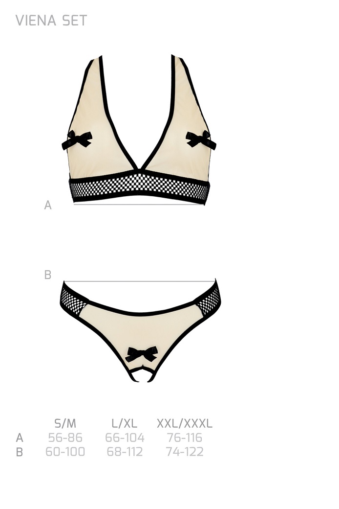 Beautiful lingerie with a sensual accent? Nobody will pass b... Passion - Viena Set - Beige - L/XL photo-8