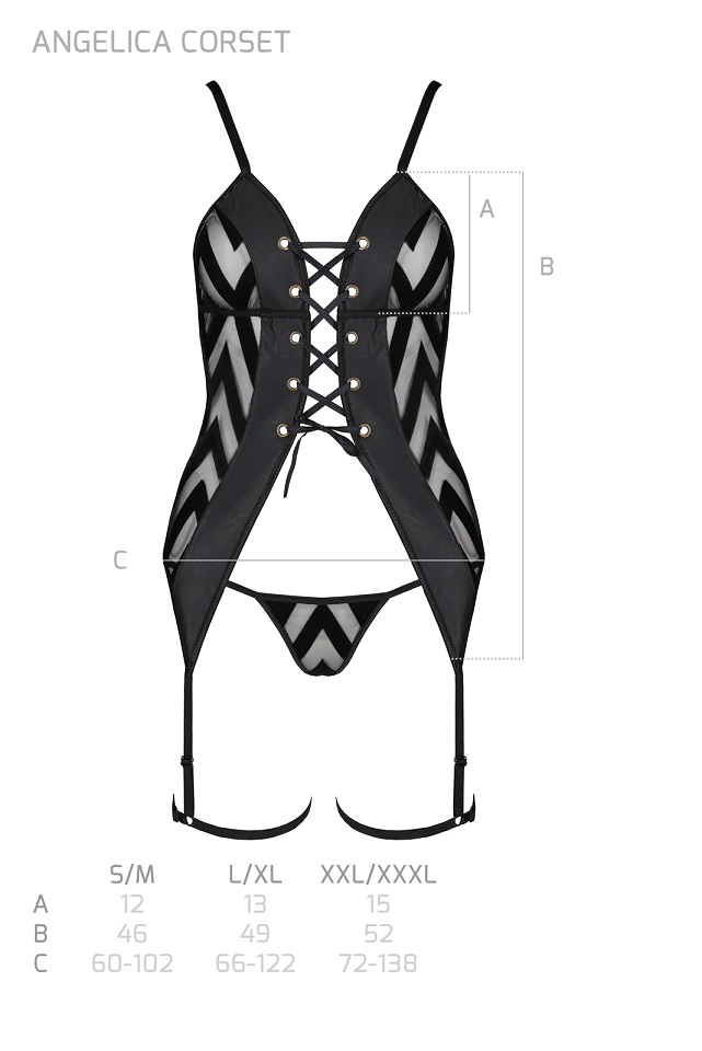 Passion - Angelica Corset - Black - S/M photo