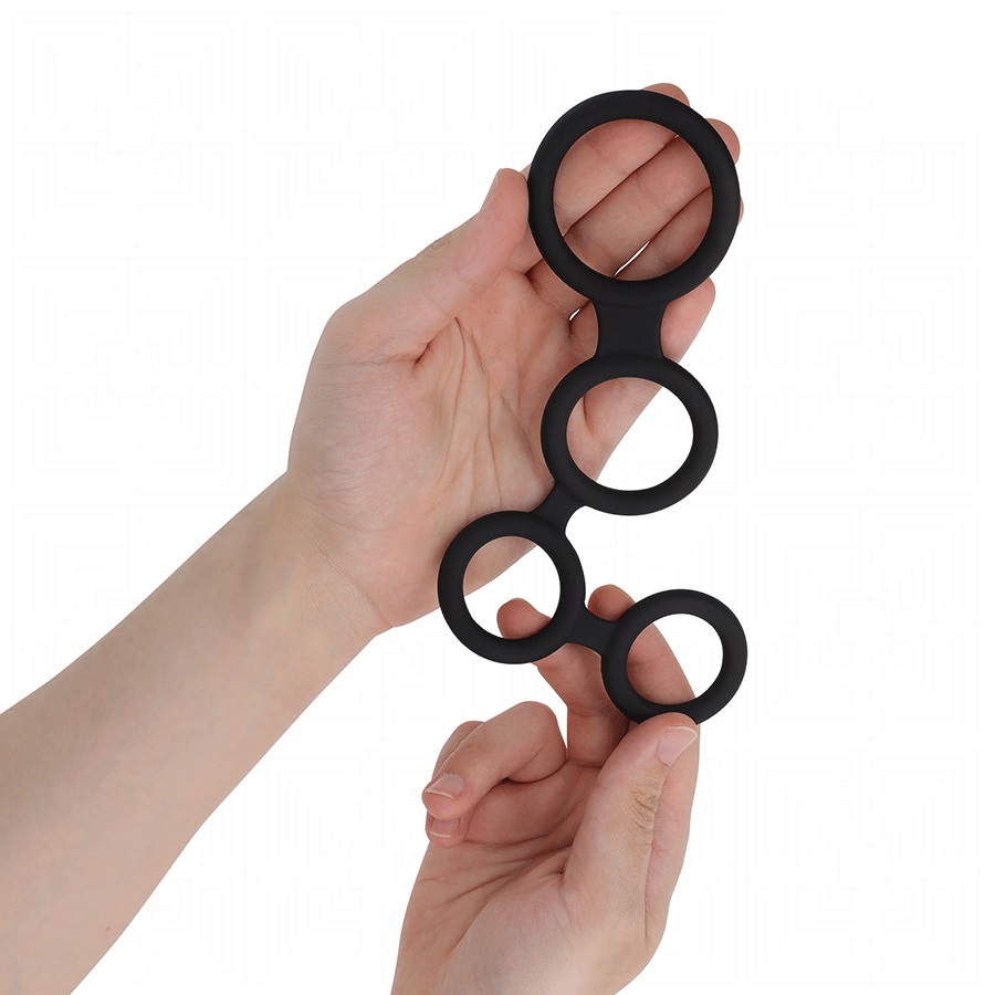 The Addicted Toys Cock Ring with Ball Dividers is designed t... Addicted Toys - Cock Ring w Ball Stretcher - Black photo-2