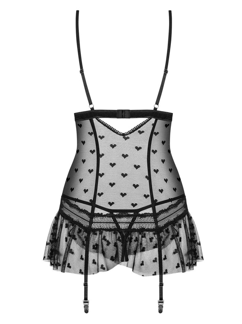Would you like to put on something enticing and cute? Here i... Obsessive - Heartia Corset - Black - L/XL photo-8