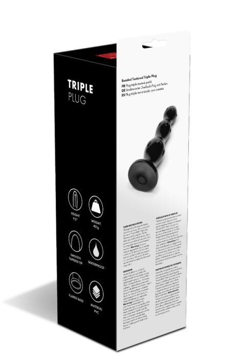 Introducing the Prowler RED Triple Plug, featuring three sti... Prowler - Triple Anal Plug - Black photo-4