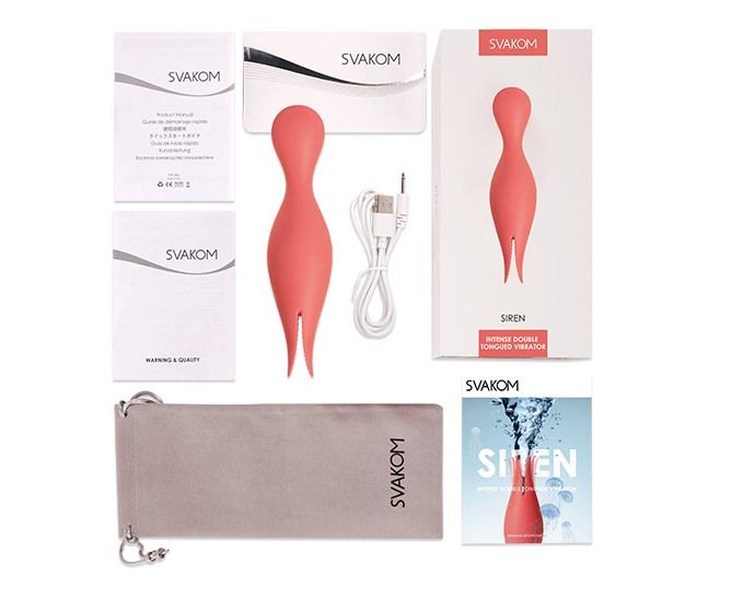 The Strongest Vibration with The Smallest Shape
Double-... SVAKOM - Siren Intense G-spot & Clitoris Vibrator - Coral photo-12