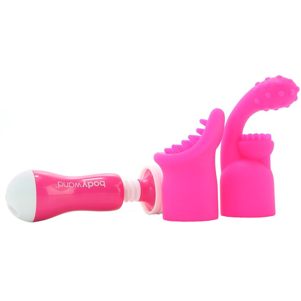 Deceptively powerful: Engineered for strong continuous stimu... Bodywand - Rechargeable Mini Wand w/Attachments - Pink photo-2