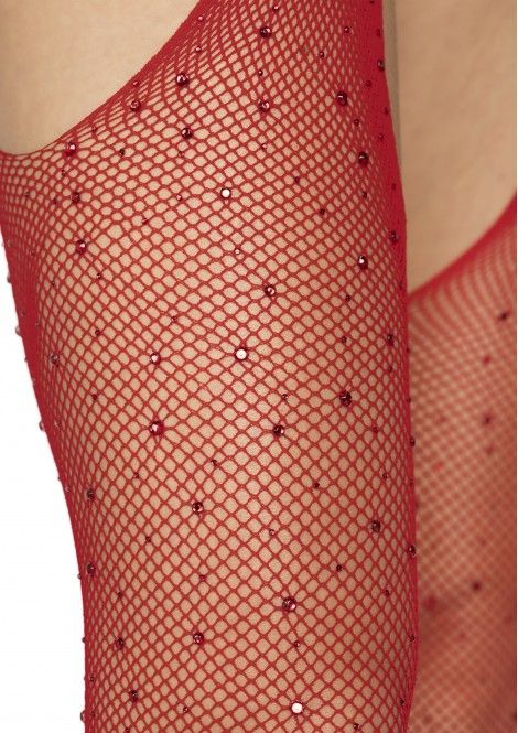 Crystalized fishnet suspender pantyhose.
SIZE: One Size Leg Avenue - Crystalized Fishnet Suspender Pantyhose - Red photo-3