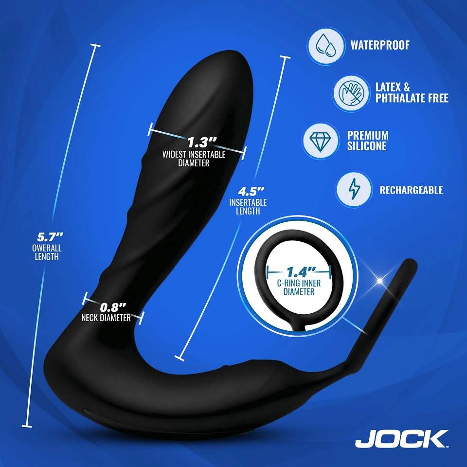 Jock - Shockwave E-Stim Anal Plug w Ring - Black 照片-5
