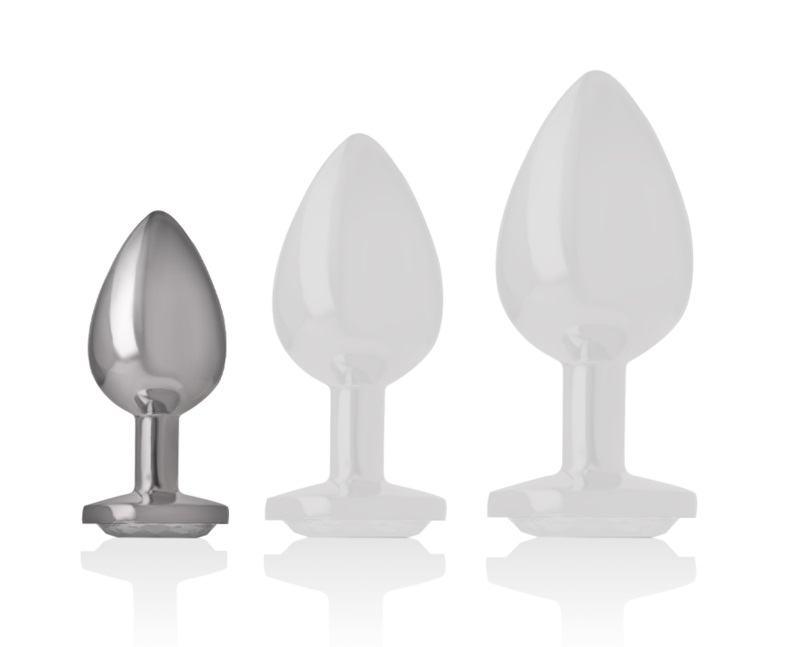 Let your buttocks shine with the anal plug from Intense, dec... Intense - Metal Gem Plug S - Clear photo-5