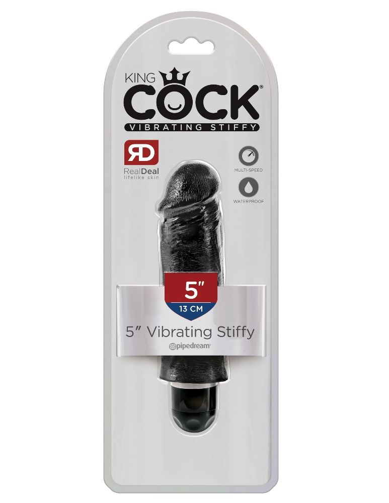 When you’re looking for a realistic vibe that’s always ready... King Cock - Cock 5″ Vibro Stiffy - Black photo-3