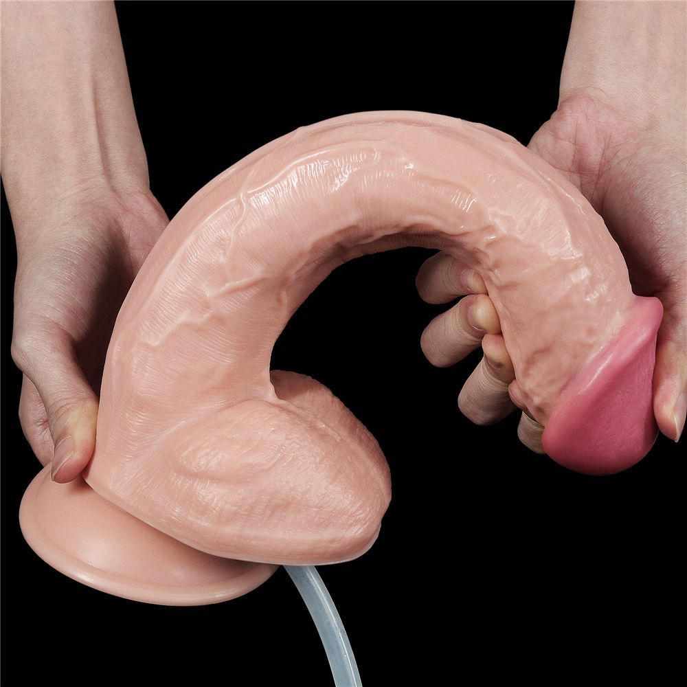 Enjoy lots of horny, squirting fun with this LoveToy squirt ... Lovetoy - 11" Squirt Extreme Dildo - Flesh photo-3