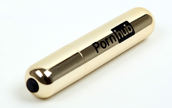 Enjoy play alone or with a partner with this sleek, powerful... Pornhub - Rechargable Vibro Bullet - Gold photo-2
