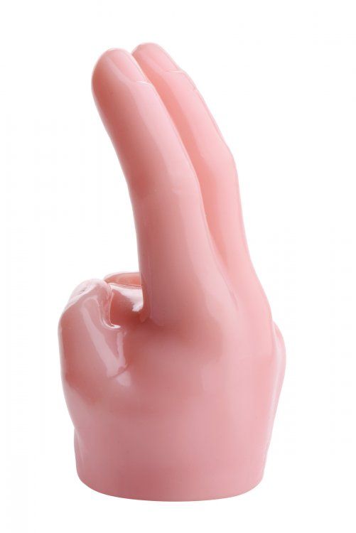 This two finger design allows you to zero in on your pleasur... Wand Essentials - Pleasure Pointer Two Finger Wand Attachment - Pink photo-3
