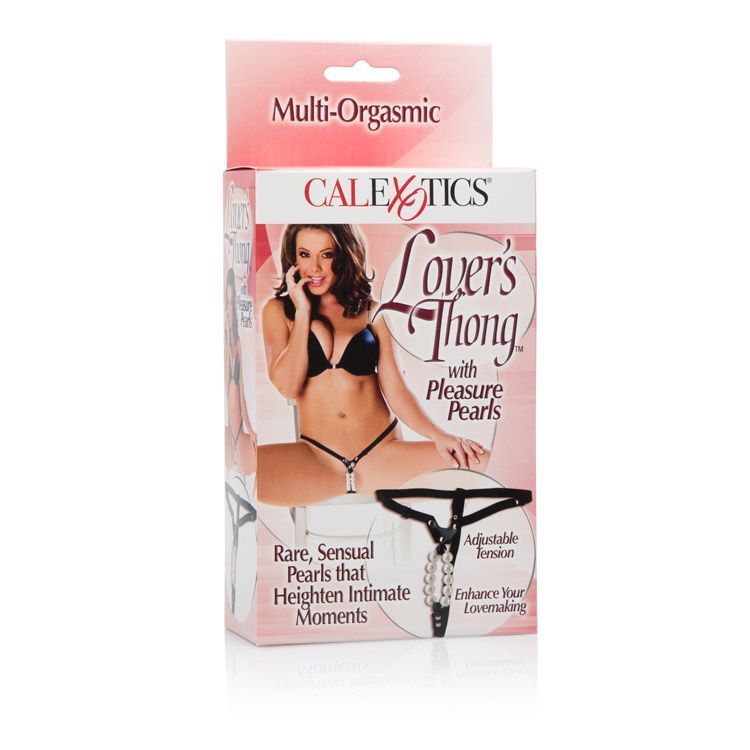 Heighten intimate moments with the luxurious Lover's Tho... CEN - Thong with Pleasure Pearls - Black photo-4