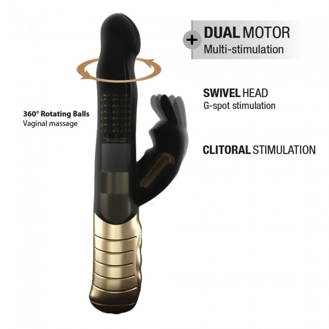 Rabbit vibrator with 3 simultaneous effects: special G-Spot ... Dorcel - Baby Rabbit 2.0 Rotating Vibe - Black photo-4