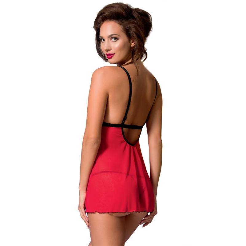 Sensual, elegant, comfortable and totally erotic. That is ho... Avanua - Salome Chemise - Red - S/M photo-2